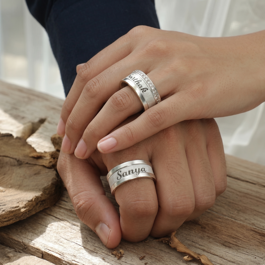 Couple Name Personalised Rings