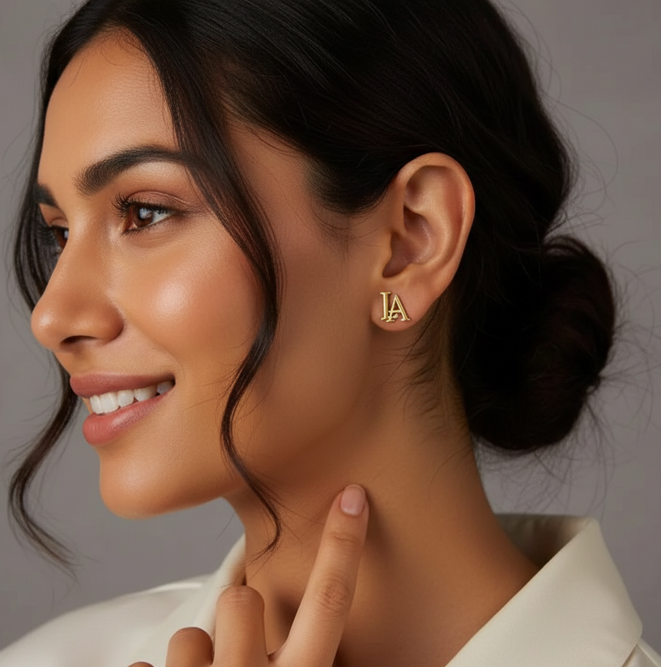 Custom Intertwined Initial Earrings