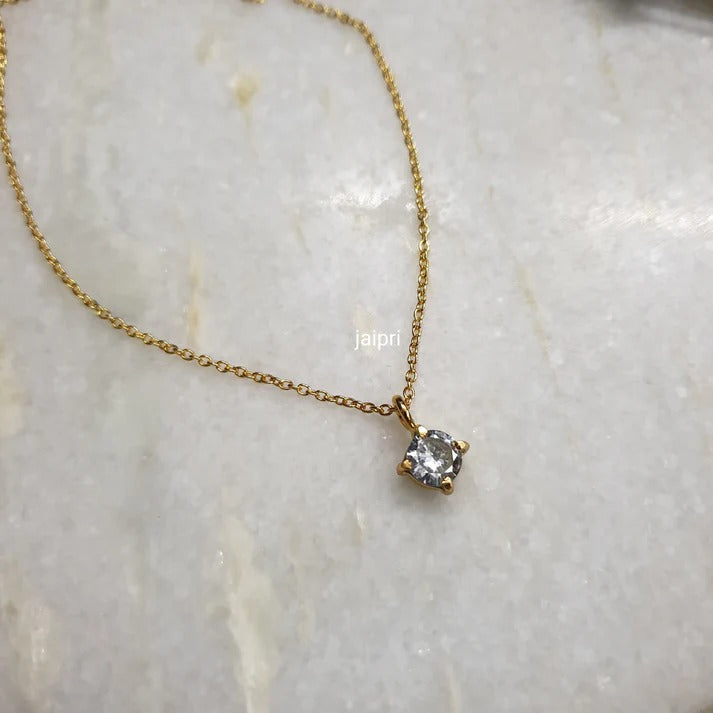 Diamond Like Stone Pendant Necklace