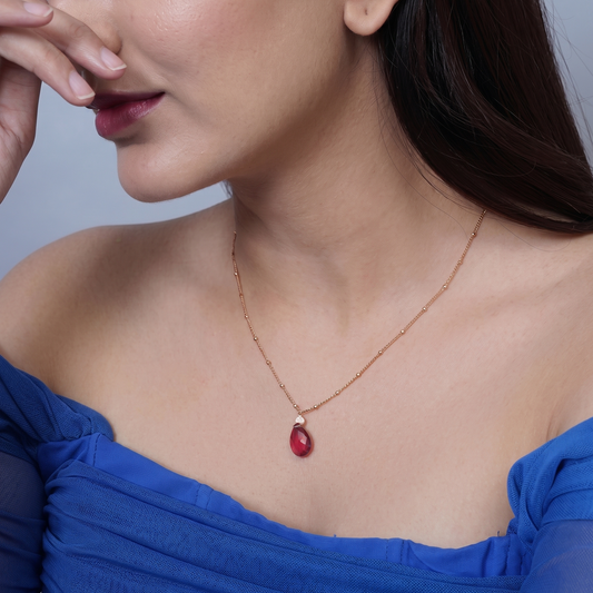 Teardrop Gemstone Pendant Necklace