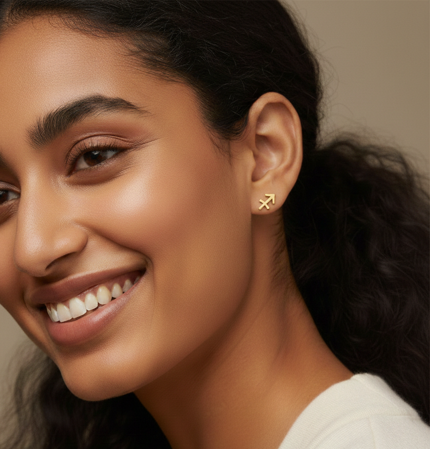 Minimal Zodiac Stud Earrings