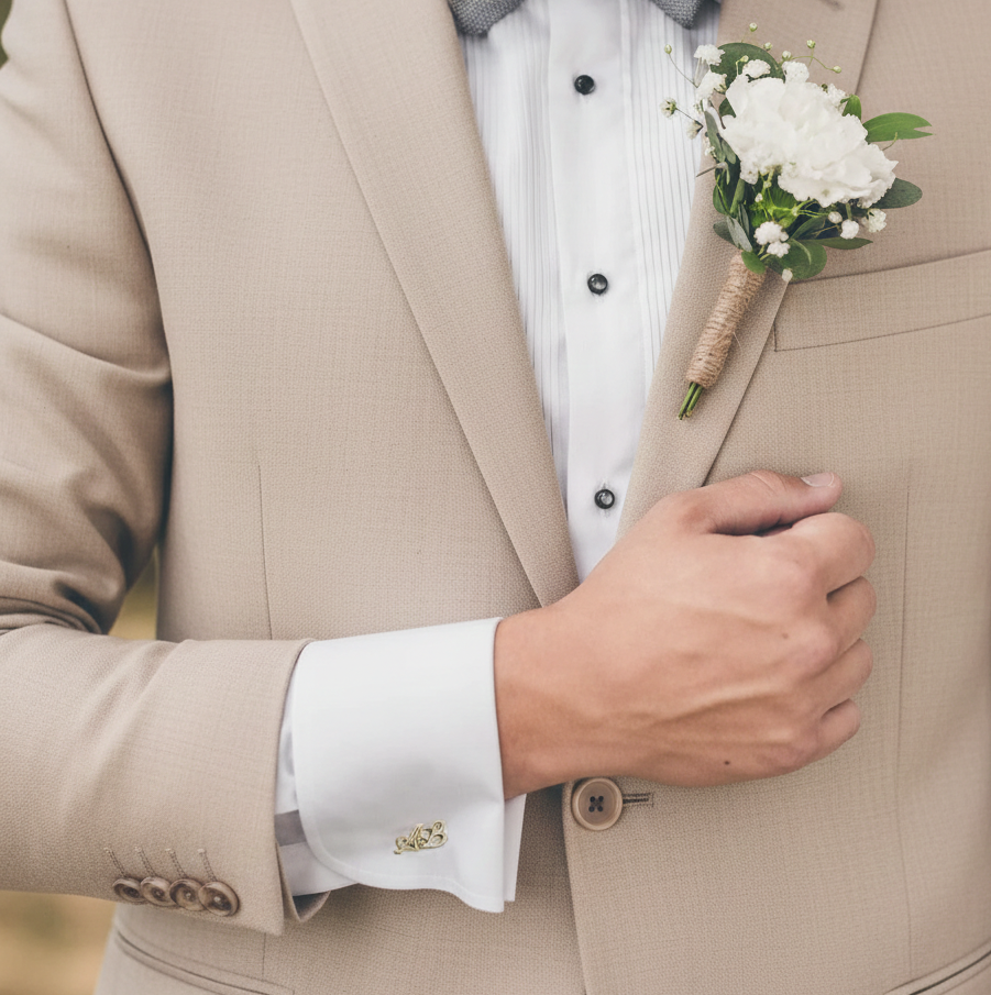 Custom Heart Initial Cufflinks