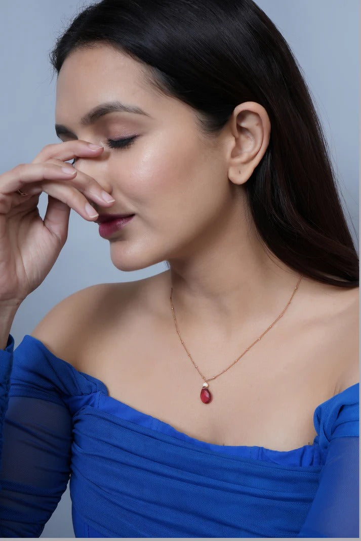 Teardrop Gemstone Pendant Necklace